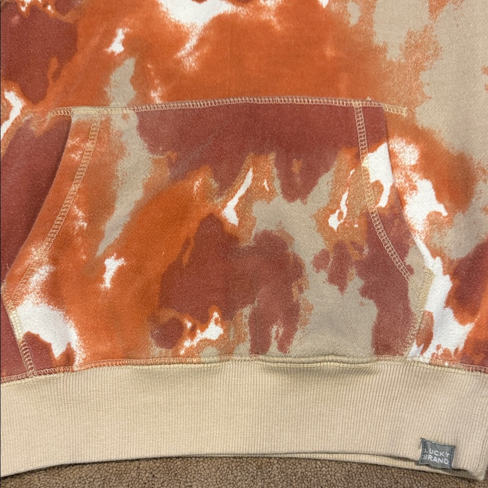 Lucky Brand Tie-Dye Kids Hoodie in Orange and Cream - Picture 4 of 6